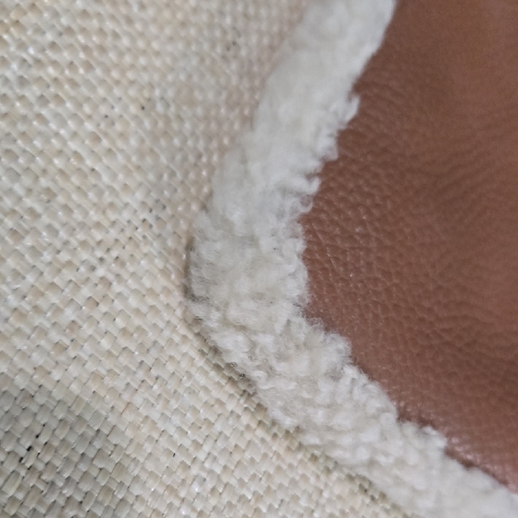 Coach Brown Leather Wristlet with Sherpa Shearling Trim - Picture 12 of 14